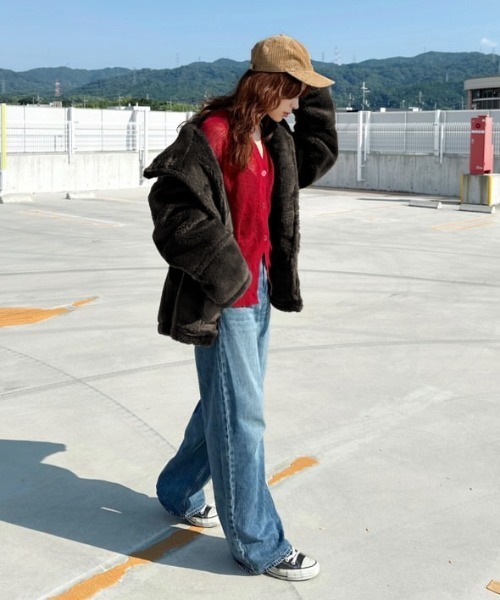 notch.（ノッチ）の「【notch. by KASUMI】 ボアスタンドジャケット（ブルゾン・レディース・チャコールグレー/オフホワイト/ブラウン・M）」の11枚目の写真