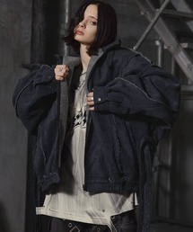 ERAR（エラー）の「【ERAR】ダブルベルトデザインクラッシュ加工裏ボアフェイクムートンジャケット（その他アウター）」