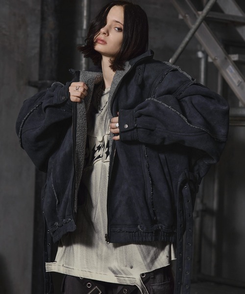 ERAR（エラー）の「【ERAR】ダブルベルトデザインクラッシュ加工裏ボア