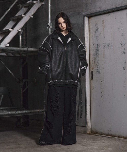 ERAR（エラー）の「【ERAR】ダブルベルトデザインクラッシュ加工裏ボア