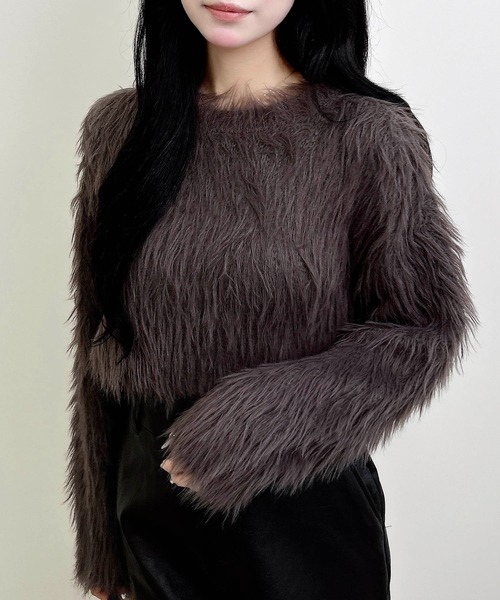 【美品】ELLIE 万能ショートポケットニット　ブラック 美品】ELLIE 万能ショートポケットニット ブラック