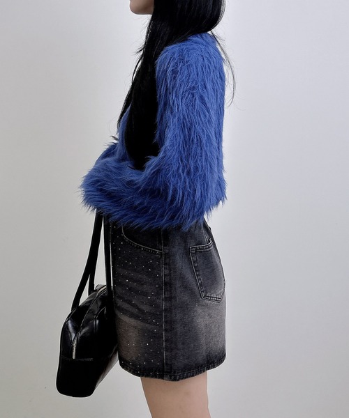 INGNI（イング）の「シャギーショート丈ニット（ニット/セーター・レディース・ボルドー/チャコールグレー/ブルー/アイボリー・M）」の7枚目の写真