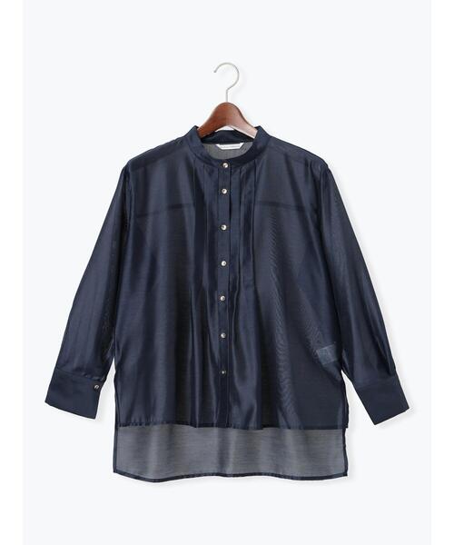 Te chichi TERRASSE（テチチテラス）の「フロントタック入りシアーシャツ（シャツ/ブラウス・レディース・オフホワイト/グレー/イエロー/ネイビー・F）」の4枚目の写真