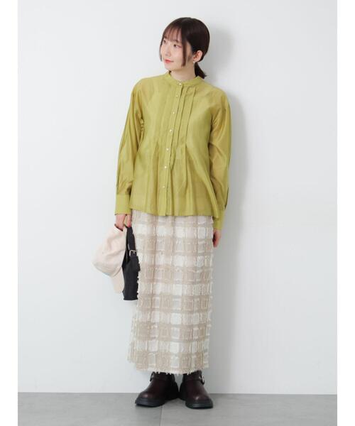 Te chichi TERRASSE（テチチテラス）の「フロントタック入りシアーシャツ（シャツ/ブラウス・レディース・オフホワイト/グレー/イエロー/ネイビー・F）」の15枚目の写真