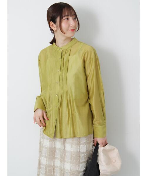 Te chichi TERRASSE（テチチテラス）の「フロントタック入りシアーシャツ（シャツ/ブラウス・レディース・オフホワイト/グレー/イエロー/ネイビー・F）」の17枚目の写真