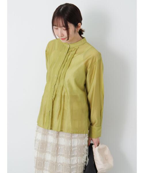 Te chichi TERRASSE（テチチテラス）の「フロントタック入りシアーシャツ（シャツ/ブラウス・レディース・オフホワイト/グレー/イエロー/ネイビー・F）」の18枚目の写真