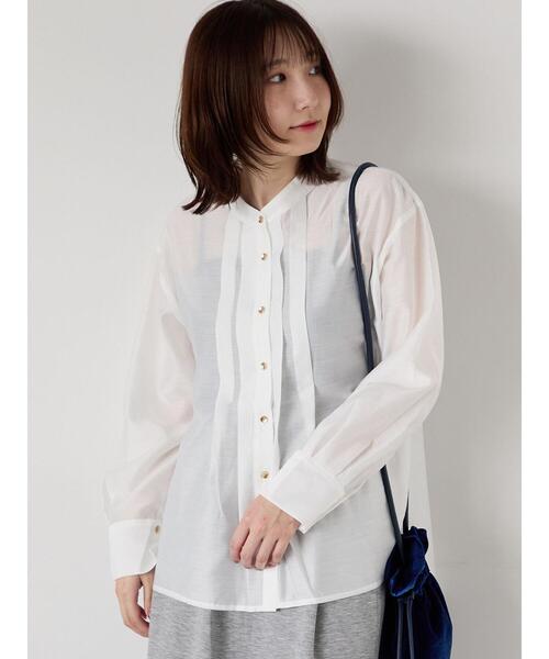 Te chichi TERRASSE（テチチテラス）の「フロントタック入りシアーシャツ（シャツ/ブラウス・レディース・オフホワイト/グレー/イエロー/ネイビー・F）」の21枚目の写真