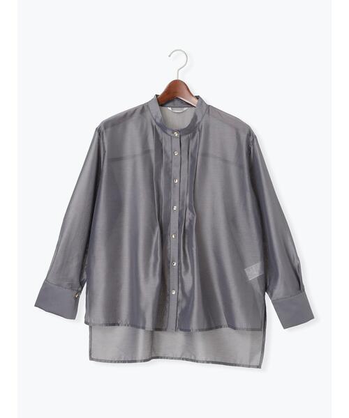 Te chichi TERRASSE（テチチテラス）の「フロントタック入りシアーシャツ（シャツ/ブラウス・レディース・オフホワイト/グレー/イエロー/ネイビー・F）」の7枚目の写真