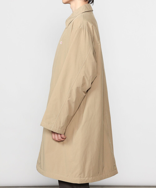 美品 DANTON ナイロン タフタ コート 34 サンドベージュ DANTON | ナイロンタフタ 中綿バルカラーコート WOMEN（ステンカラー