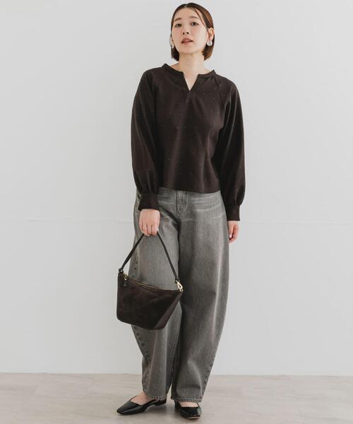 F by ROSSO（エフバイロッソ）の「F by ROSSO　ハート刺繍2WAYブラウス（シャツ/ブラウス・レディース・グレー/ブラウン・FREE）」の5枚目の写真