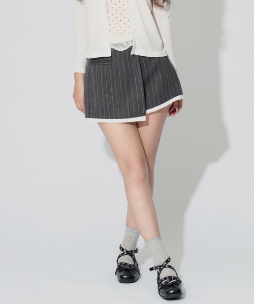 ワイズ　アシンメトリー　ストライプスカート Asymmetry Striped Skirt Pants / アシンメトリーストライプスカート