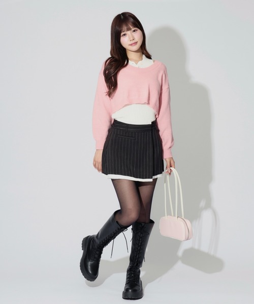 ALLuRing ChaRm(アリュリングチャーム)の「Asymmetry Striped Skirt Pants / アシンメトリーストライプスカートパンツ(スカート・レディース・グレー/ブラック・M/S)」の17枚目の写真