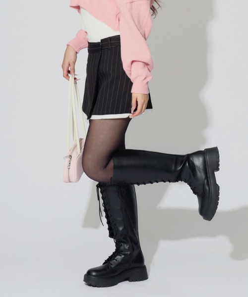 ALLuRing ChaRm(アリュリングチャーム)の「Asymmetry Striped Skirt Pants / アシンメトリーストライプスカートパンツ(スカート・レディース・グレー/ブラック・M/S)」の16枚目の写真