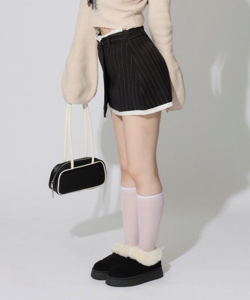 ALLuRing ChaRm(アリュリングチャーム)の「Asymmetry Striped Skirt Pants / アシンメトリーストライプスカートパンツ(スカート・レディース・グレー/ブラック・M/S)」の22枚目の写真