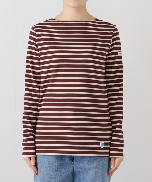 ORCIVAL（オーシバル）の「ORCIVAL/オーシバル BOAT NECK BORDER #ORC0137（Tシャツ/カットソー・レディース・ボルドー/アイボリー・FREE）」の2枚目の写真