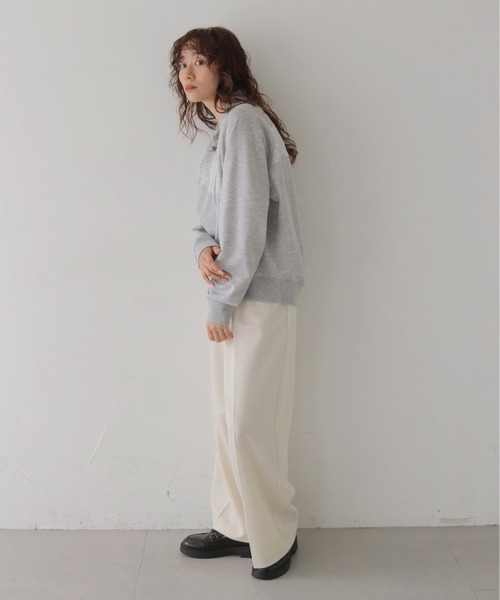 CLEIO（クレイオ）の「【CLEIO】リバーレースハーフジップ裏毛スウェット REVER LACE HALF-ZIP FRENCH TERRY SWEATSHIRT/980-14609（スウェット・レディース・杢グレー/チャコール・FREE）」の15枚目の写真