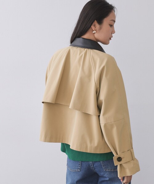 OPAQUE.CLIP(オペークドットクリップ)の「ショートトレンチコート【洗える】(トレンチコート・レディース・ベージュ/ネイビー・36/38/40)」の5枚目の写真