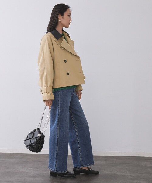 OPAQUE.CLIP(オペークドットクリップ)の「ショートトレンチコート【洗える】(トレンチコート・レディース・ベージュ/ネイビー・36/38/40)」の7枚目の写真