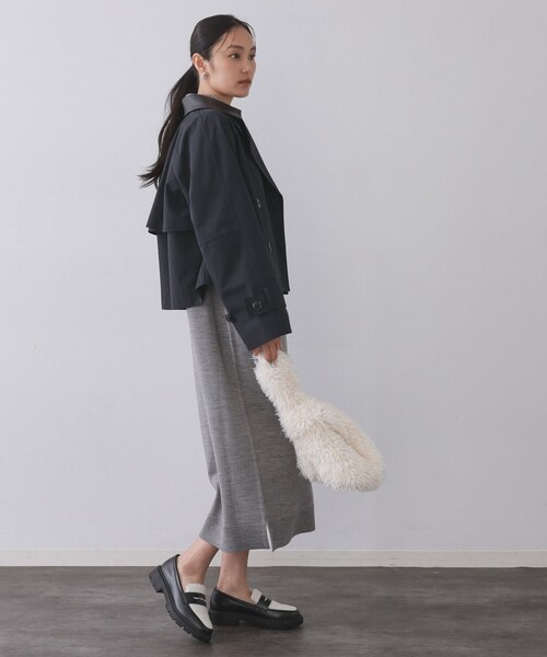 OPAQUE.CLIP(オペークドットクリップ)の「ショートトレンチコート【洗える】(トレンチコート・レディース・ベージュ/ネイビー・36/38/40)」の11枚目の写真