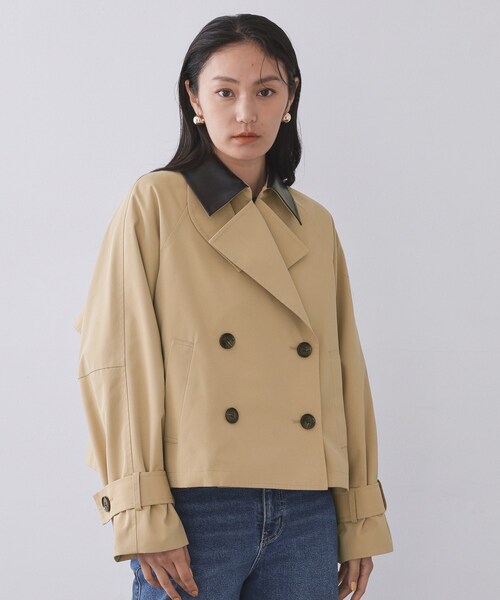 OPAQUE.CLIP(オペークドットクリップ)の「ショートトレンチコート【洗える】(トレンチコート・レディース・ベージュ/ネイビー・36/38/40)」の13枚目の写真