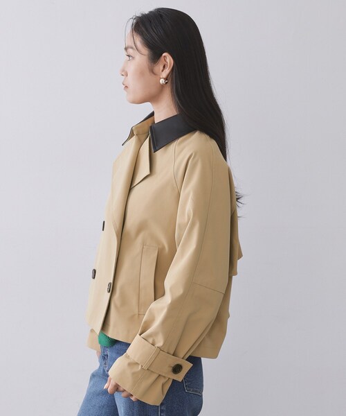 OPAQUE.CLIP(オペークドットクリップ)の「ショートトレンチコート【洗える】(トレンチコート・レディース・ベージュ/ネイビー・36/38/40)」の14枚目の写真