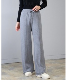 Doumoi（ドゥモエ）の「無地　裾フリンジ　ストレート　ニットパンツ（その他パンツ）」