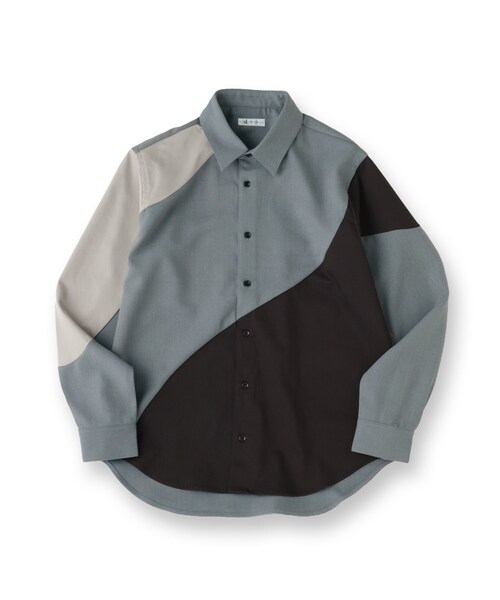 tk.TAKEO KIKUCHI（ティーケータケオキクチ）の「ヘリンボーンカーブスイッチシャツ（シャツ/ブラウス・メンズ・ライトグレー/ブラック/ブラウン系その他・01/02/03）」の4枚目の写真