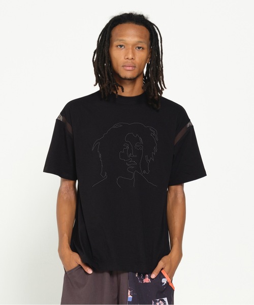 STOF(ストフ)の「ONE-LOVE EMBROI SAMUE T-SHIRT(Tシャツ/カットソー・メンズ・ブラック/ホワイト・S/M)」の1枚目の写真
