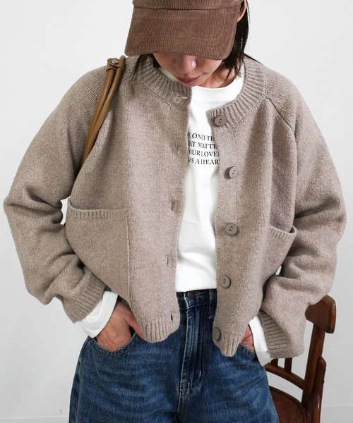 gossara（ゴサラ）の「JK風ヤクタッチCD（カーディガン/ボレロ・レディース・チャコール/ブラウン/ベージュ・FREE）」の3枚目の写真