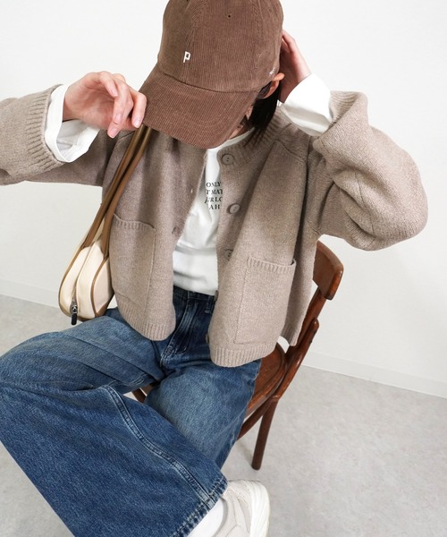 gossara（ゴサラ）の「JK風ヤクタッチCD（カーディガン/ボレロ・レディース・チャコール/ブラウン/ベージュ・FREE）」の12枚目の写真