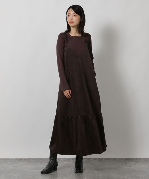 LAKOLE（ラコレ）の「アソートVネックキャミワンピース/604906（ワンピース・レディース・ダークブラウン/その他9・FREE）」の2枚目の写真