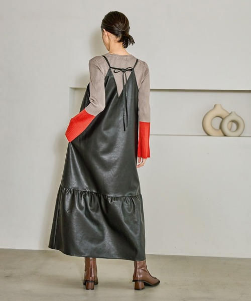 LAKOLE（ラコレ）の「アソートVネックキャミワンピース/604906（ワンピース・レディース・ダークブラウン/その他9・FREE）」の5枚目の写真