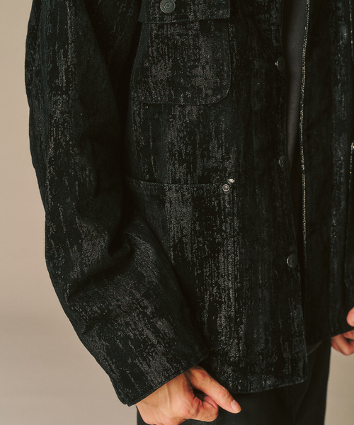 417 EDIFICE（フォーワンセブンエディフィス）の「ベロアデニム カバーオール（カバーオール・メンズ・ブラック/レッド・MEDIUM/LARGE）」の20枚目の写真