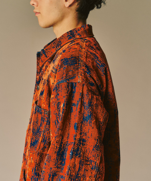 417 EDIFICE（フォーワンセブンエディフィス）の「ベロアデニム カバーオール（カバーオール・メンズ・ブラック/レッド・MEDIUM/LARGE）」の4枚目の写真