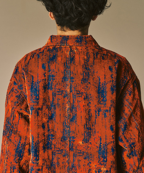 417 EDIFICE（フォーワンセブンエディフィス）の「ベロアデニム カバーオール（カバーオール・メンズ・ブラック/レッド・MEDIUM/LARGE）」の3枚目の写真