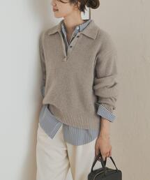 URBAN RESEARCH DOORS | FOX混衿付き畦ニット(ニット/セーター)
