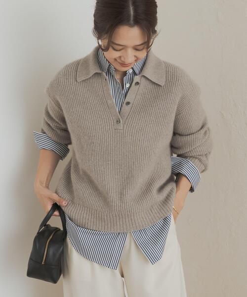 セール】FOX混衿付き畦ニット（ニット/セーター）｜URBAN RESEARCH