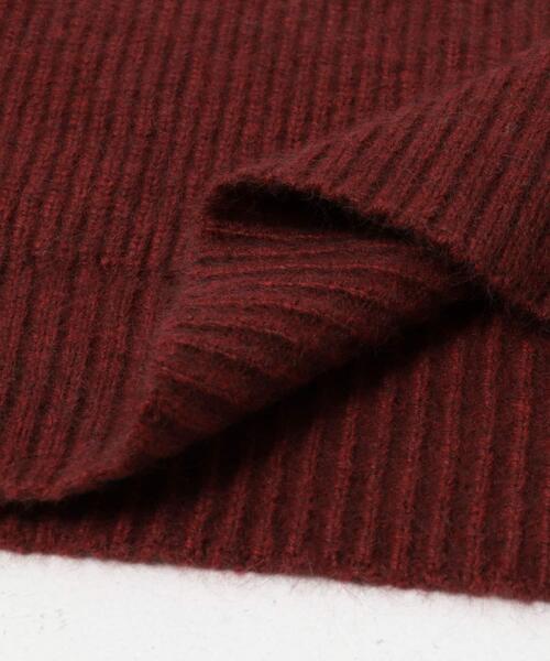 ニット 赤 モックネックケーブルニットトップス [N1116] - レディース