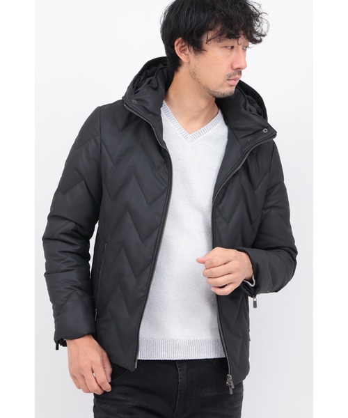 HIGH STREET（ハイストリート）の「ｷﾙﾄﾚｻﾞｰﾌｰﾃﾞｯﾄﾞﾀﾞｳﾝBL（ダウンジャケット/コート・メンズ・ブラック・LARGE/LL/MEDIUM/SMALL）」の2枚目の写真