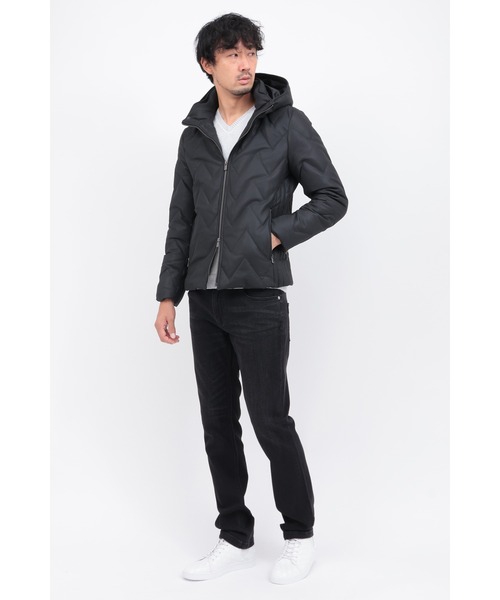 HIGH STREET（ハイストリート）の「ｷﾙﾄﾚｻﾞｰﾌｰﾃﾞｯﾄﾞﾀﾞｳﾝBL（ダウンジャケット/コート・メンズ・ブラック・LARGE/LL/MEDIUM/SMALL）」の3枚目の写真