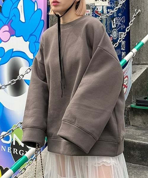 Alley Tokyo（アリートーキョー）の「【セットアップで着られる】Bigなスウェット（スウェット・レディース・グレー/スミクロ/ピンク/ライトグリーン・FREE）」の2枚目の写真