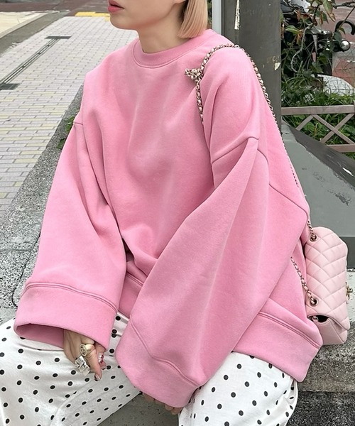 Alley Tokyo（アリートーキョー）の「【セットアップで着られる】Bigなスウェット（スウェット・レディース・グレー/スミクロ/ピンク/ライトグリーン・FREE）」の4枚目の写真