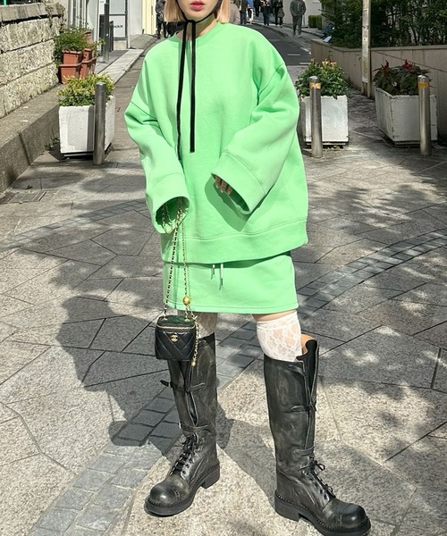 Alley Tokyo（アリートーキョー）の「【セットアップで着られる】Bigなスウェット（スウェット・レディース・グレー/スミクロ/ピンク/ライトグリーン・FREE）」の8枚目の写真