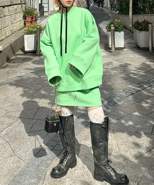 Alley Tokyo（アリートーキョー）の「【セットアップで着られる】Bigなスウェット（スウェット・レディース・グレー/スミクロ/ピンク/ライトグリーン・FREE）」の10枚目の写真