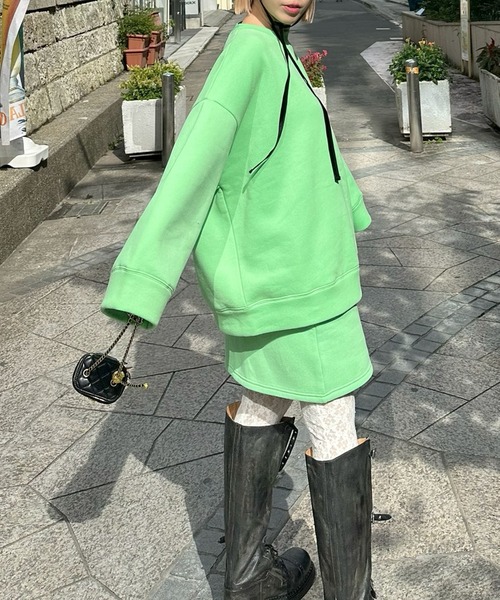 Alley Tokyo（アリートーキョー）の「【セットアップで着られる】Bigなスウェット（スウェット・レディース・グレー/スミクロ/ピンク/ライトグリーン・FREE）」の15枚目の写真