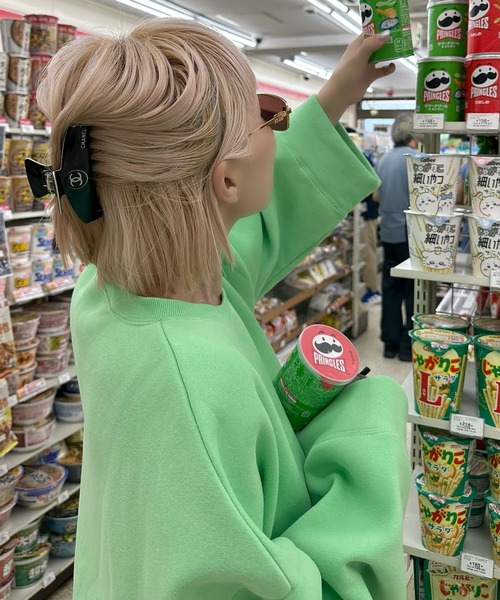 Alley Tokyo（アリートーキョー）の「【セットアップで着られる】Bigなスウェット（スウェット・レディース・グレー/スミクロ/ピンク/ライトグリーン・FREE）」の7枚目の写真