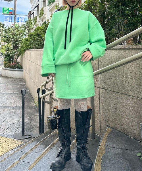 Alley Tokyo（アリートーキョー）の「【セットアップで着られる】Bigなスウェット（スウェット・レディース・グレー/スミクロ/ピンク/ライトグリーン・FREE）」の20枚目の写真