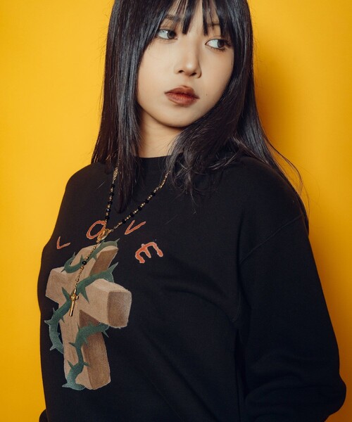 Subciety(サブサエティ)の「【WOMEN】Thorn cross sweat shirt(スウェット・レディース・グレー/ストーン/ブラック・FREE)」の16枚目の写真