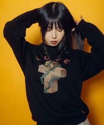 【WOMEN】Thorn cross sweat shirt