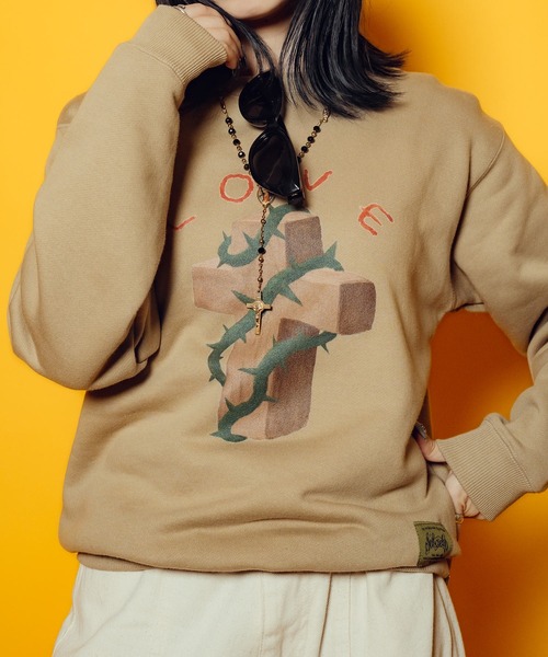 Subciety（サブサエティ）の「【WOMEN】Thorn cross sweat shirt（スウェット・レディース・グレー/ストーン/ブラック・FREE）」の5枚目の写真